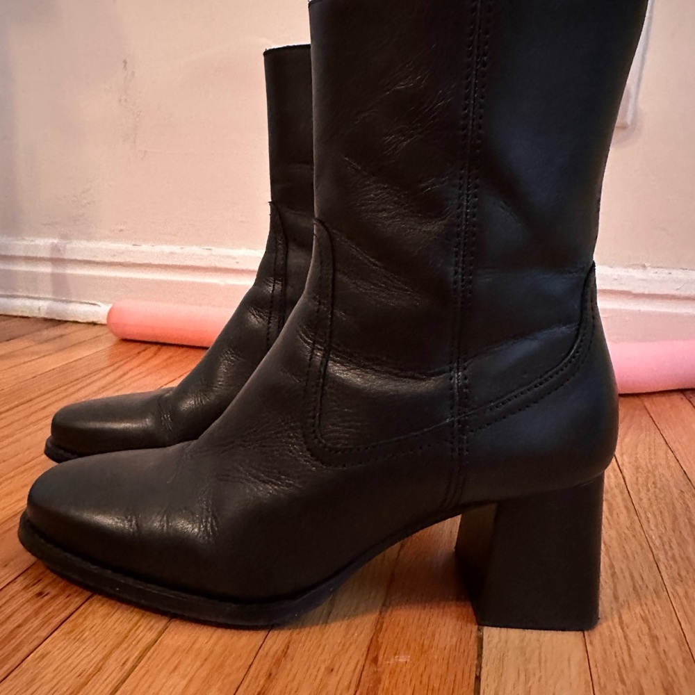 Black Leather Women's Boots